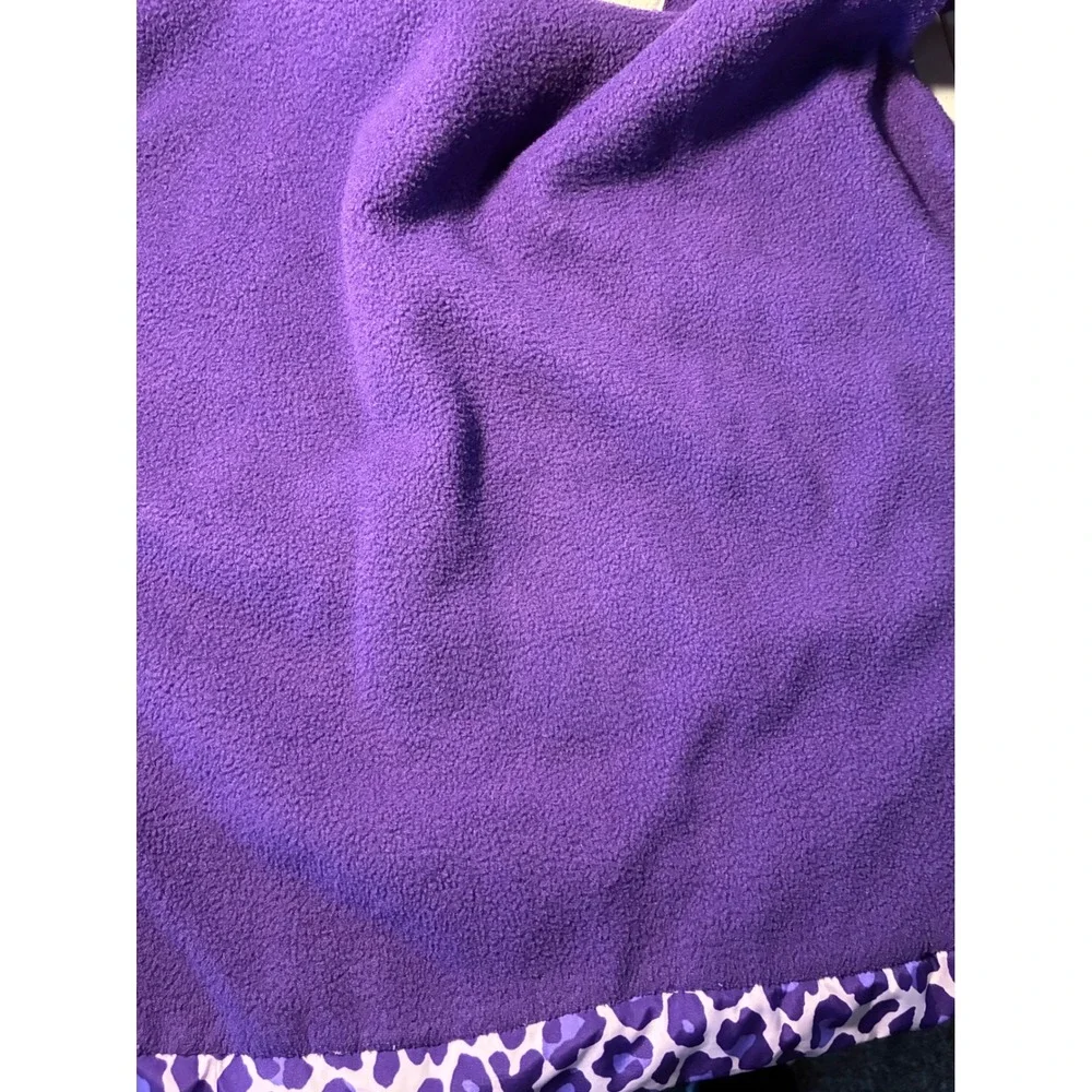 The Children's Place Girls L 10/12 Purple Leopard Print Puffer Vest Fleece